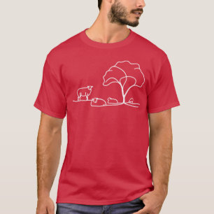 Camiseta Dibujo de oveja en línea - vintage