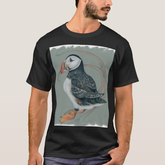 Camiseta Dibujo de pájaros del Puffin del Atlántico (Anverso)