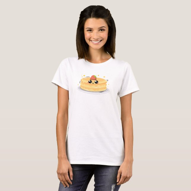 Camiseta Dibujo de panqueques felices (Anverso completo)