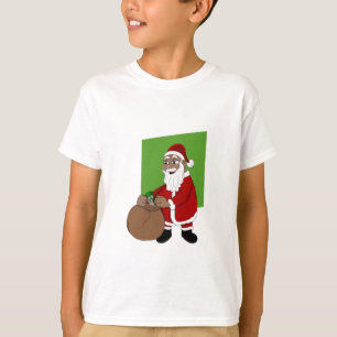 Camiseta Dibujo de Papá Noel Negro