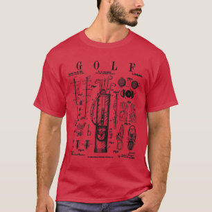 Camiseta Dibujo de patentes antiguas de Golf Club Golfer1
