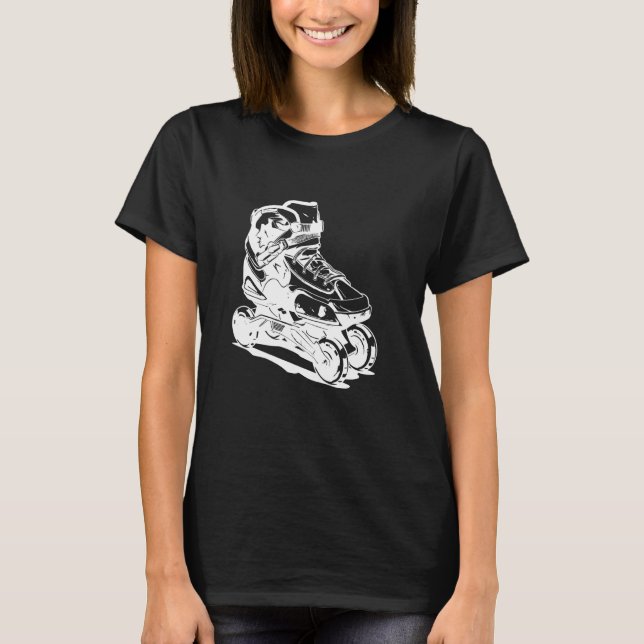 Camiseta Dibujo de patines de rodillos (Anverso)