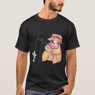 Camiseta Dibujo de perezoso pescador