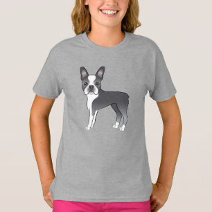 Camiseta Dibujo de perro de dibujos animados adorable Bosto