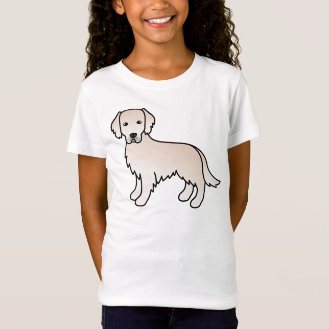 Camiseta Dibujo de perro de dibujos animados de crema dorad (Anverso)