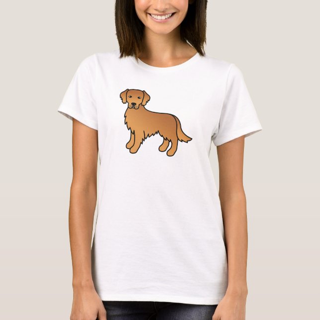 Camiseta Dibujo de perro de dibujos animados de Red Golden  (Anverso)