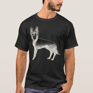 Camiseta Dibujo de perro de dibujos animados Pastor Alemán