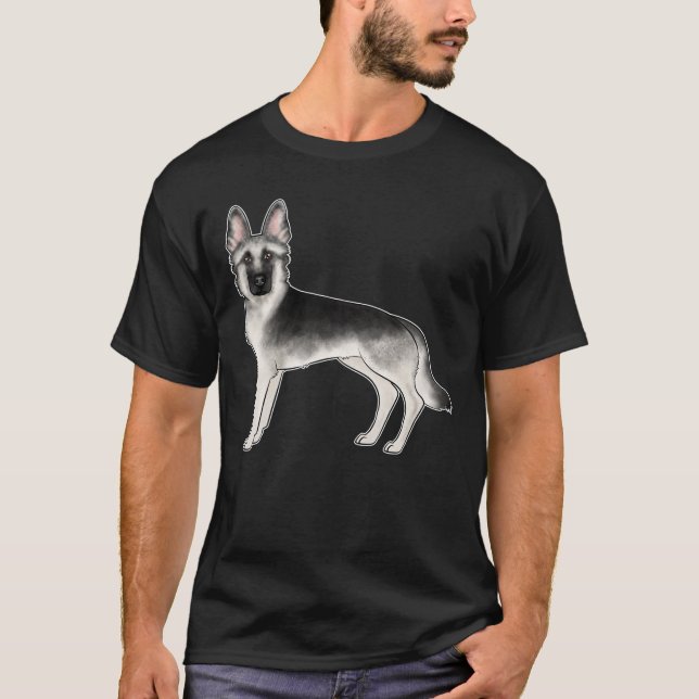 Camiseta Dibujo de perro de dibujos animados Pastor Alemán  (Anverso)