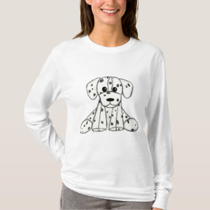 Camiseta Dibujo de perro de peluche dálmata contorno simple