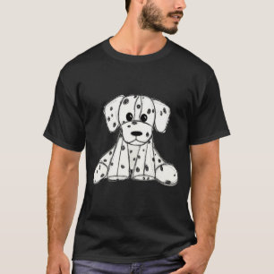 Camiseta Dibujo de perro de peluche dálmata contorno simple