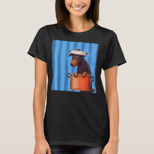 Camiseta Dibujo de perro humorístico lindo retrato de cacho
