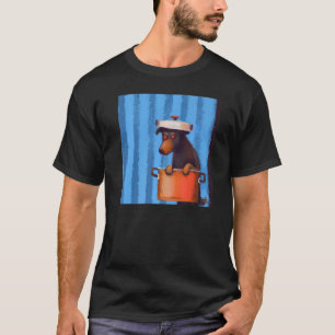 Camiseta Dibujo de perro humorístico lindo retrato de cacho