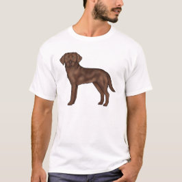 Camiseta Dibujo de perro labrador retriever de chocolate de