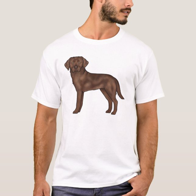 Camiseta Dibujo de perro labrador retriever de chocolate de (Anverso)
