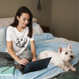 Camiseta Dibujo de Perro maltés