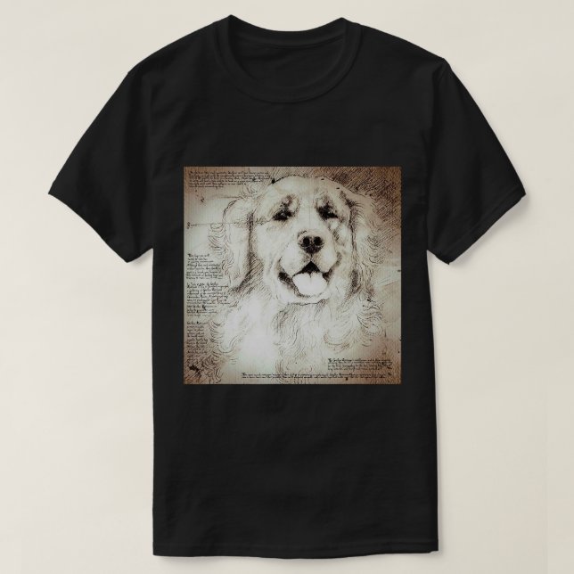 Camiseta Dibujo de perros Leonardo da Vinci Clásicos Hombre (Diseño del anverso)
