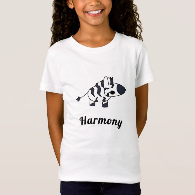 Camiseta Dibujo de Personalizado de cebra blanco y negro (Anverso)