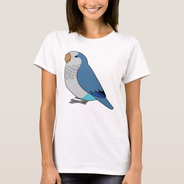 Camiseta Dibujo de personalizado de loro de cuáquer azul fl (Anverso)