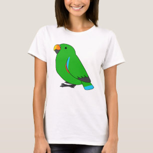 Camiseta Dibujo de personalizado de loro de eclectus verde