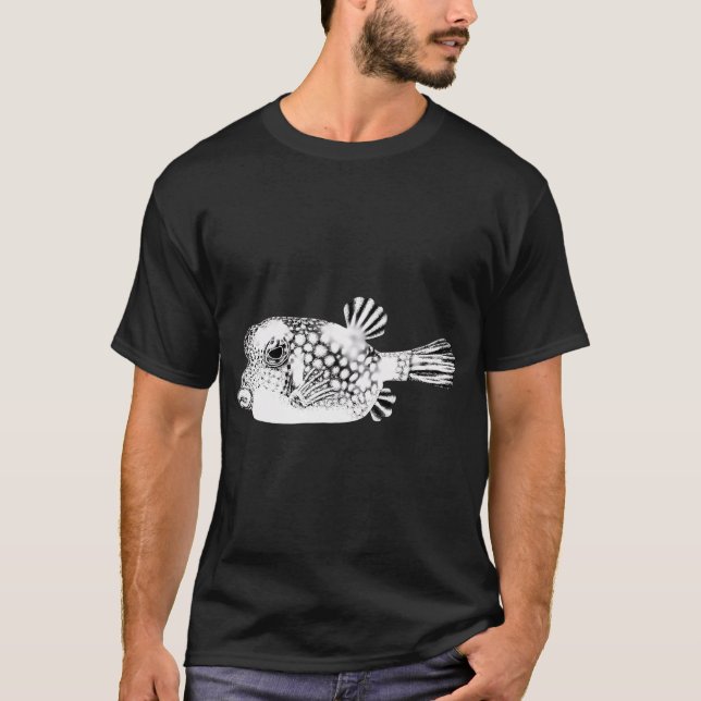 Camiseta Dibujo de pez caja amarillo (Anverso)