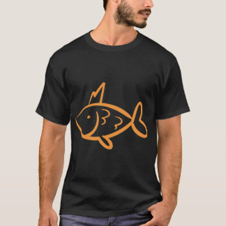 Camiseta Dibujo de pez rey dorado, garabato de pez dorado