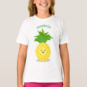 Camiseta Dibujo de piña linda estilo caricatura