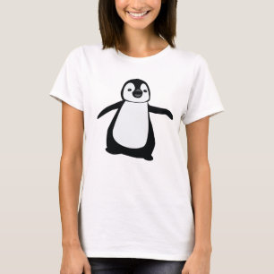 Camiseta Dibujo de pingüino lindo blanco y negro