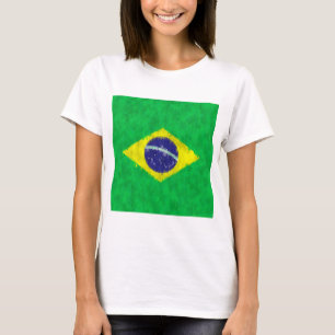 Camiseta Dibujo de pintura al petróleo de Brasil