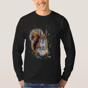Camiseta Dibujo de pintura colorida Splash Squirrel