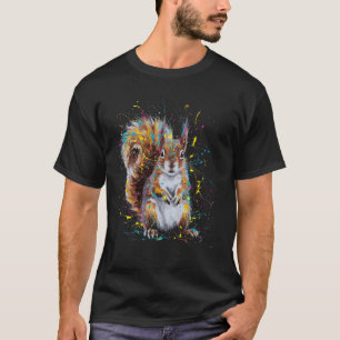 Camiseta Dibujo de pintura colorida Splash Squirrel
