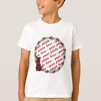 Camiseta Dibujo de pintura de perro con marco fotográfico
