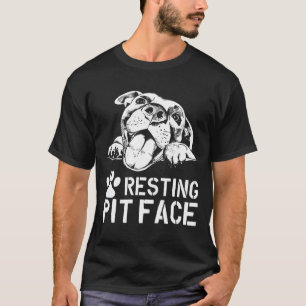 Camiseta Dibujo de Pitbull Resting Pit Face Rescue Pitbull