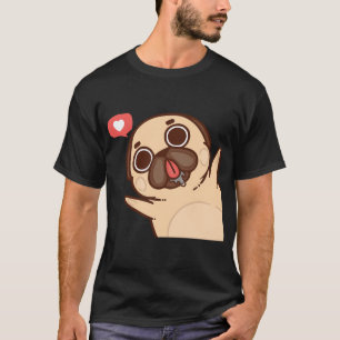 Camiseta Dibujo de Pug bebé de dibujos animados lindo en co