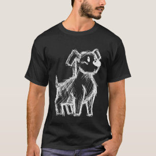 Camiseta Dibujo de retrato de arte abstracto de perro capri