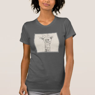Camiseta Dibujo de retrato de jirafa