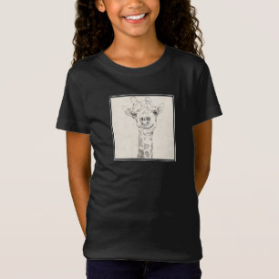 Camiseta Dibujo de retrato de jirafa