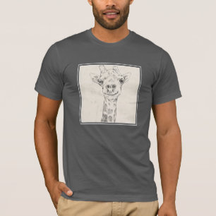 Camiseta Dibujo de retrato de jirafa