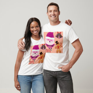 Camiseta Dibujo de Santa Claus con estilo de acuarela navid