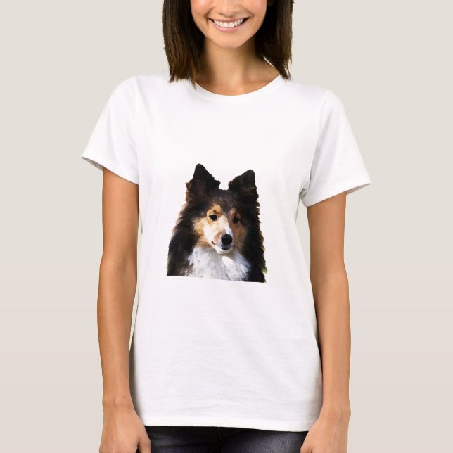 Camiseta Dibujo de Sheltie Dog (Anverso)