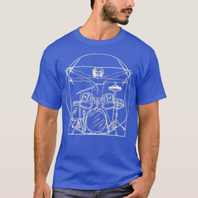 Camiseta Dibujo de tambores de regalo de tambor Da Vinci pr (Anverso)