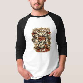 Camiseta Dibujo de tatuaje de carta de tarot de Zorro Astut
