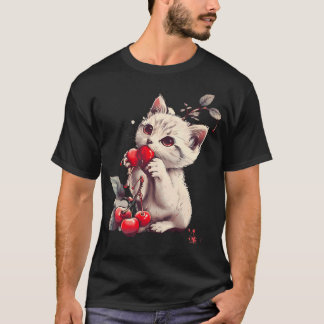 Camiseta Dibujo de tema de cereza para amantes de cerezas l