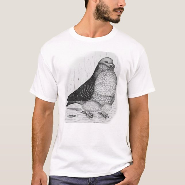 Camiseta Dibujo de tinta de pichón de búho chino (Anverso)