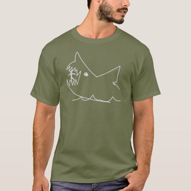 Camiseta Dibujo de tiza de Jaws (Anverso)