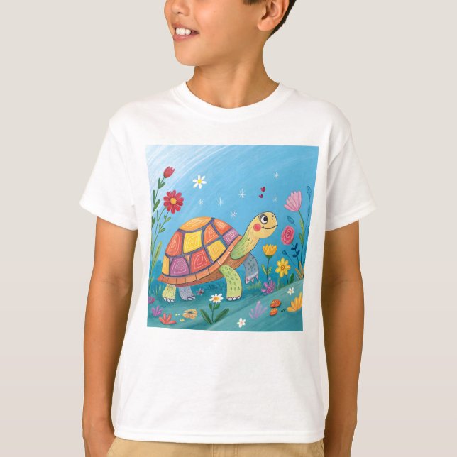 Camiseta Dibujo de tortuga bebé (Anverso)