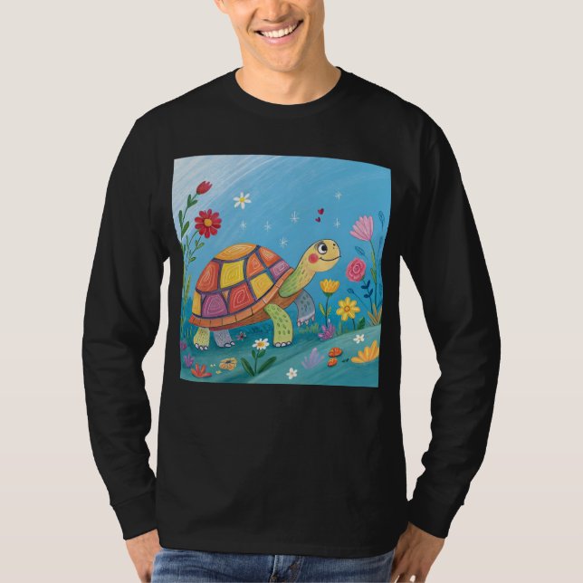 Camiseta Dibujo de tortuga bebé (Anverso)