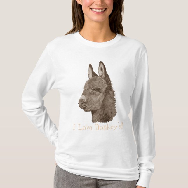 Camiseta dibujo de un burro lindo (Anverso)