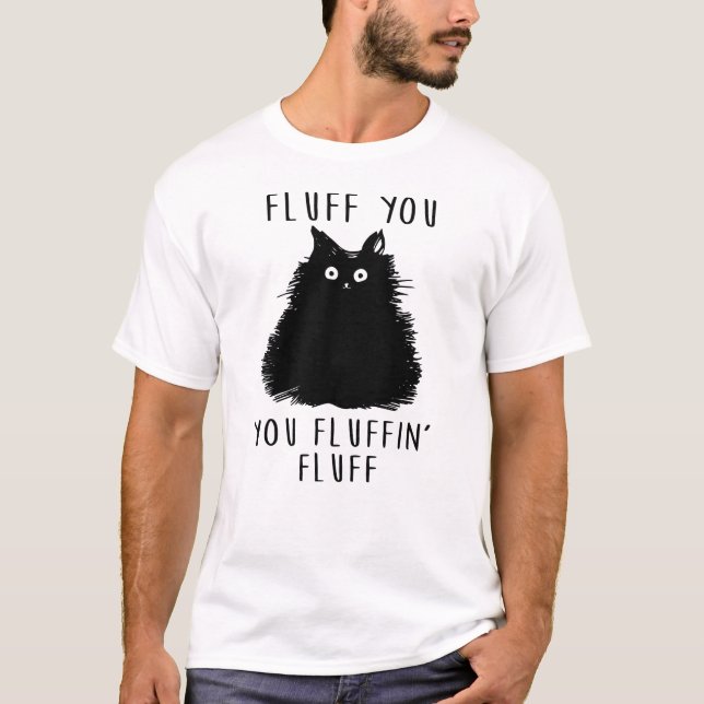 Camiseta Dibujo de un gato negro (Anverso)