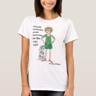 Camiseta Dibujo de una joven asegurada con consejos amables