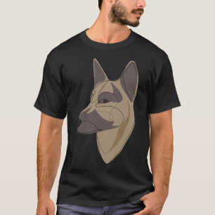 Camiseta Dibujo de una línea de perro pastor alemán 2 C